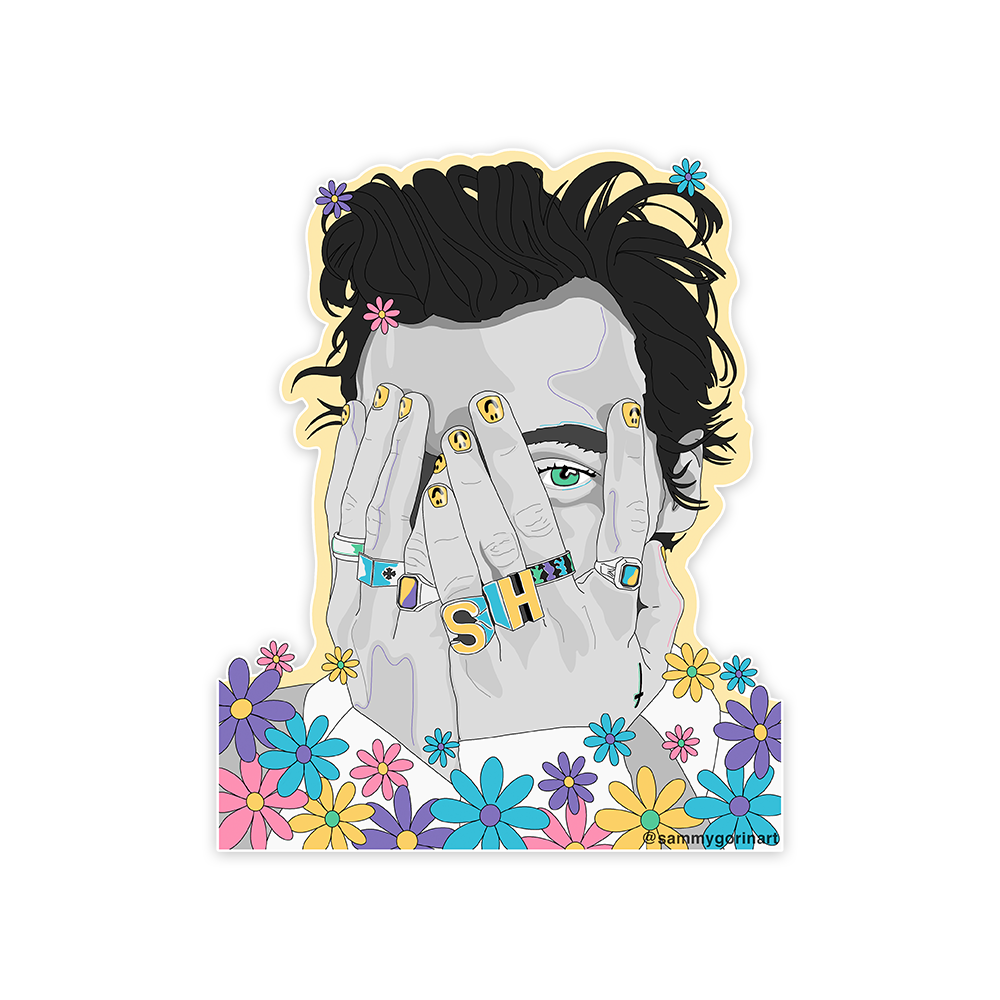 B&amp;W Harry S Flowers Sticker