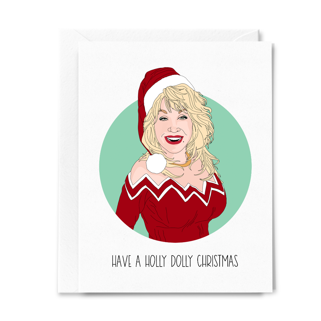 Have a Holly Dolly Christmas Card - Sammy Gorin Art