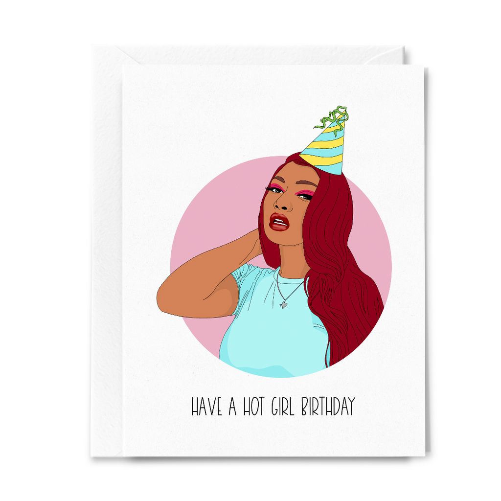 Hot Girl Birthday Card